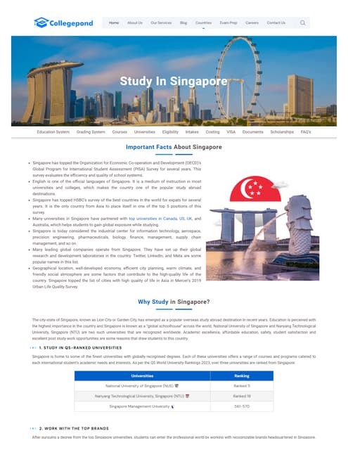 Study In Singapore For Indian Student Universities Scholarship Visa Study In Singapore For Indian Student Universities Scholarship Visa