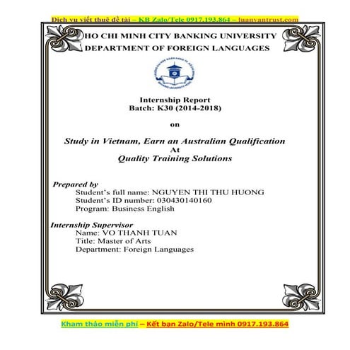 Study in Vietnam, Earn an Australian Qualification at Quality Training Soluti...