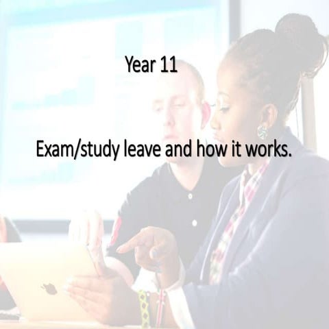 Exam/study leave and how it works