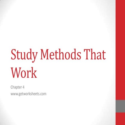 Study methods that work ch 4