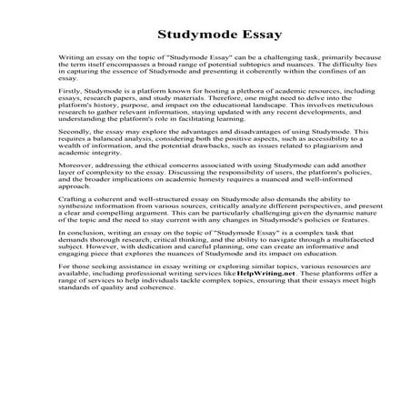 Studymode Essay. Central Community College