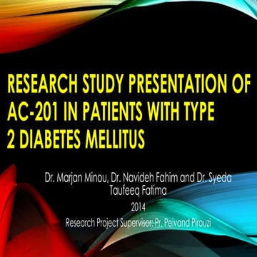 Study of AC-201 in patients with type 2 diabetes mellitus - 2014