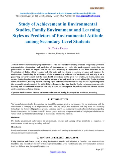 Attitude Towards Biology And Its Effects On Student S Achievement | PDF