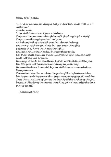 Study Of A Family   Kahlil Gibran