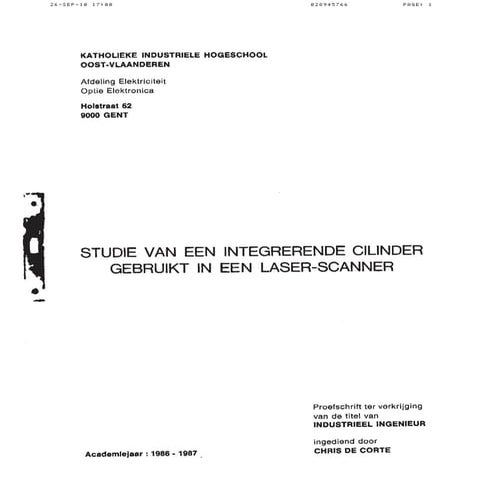 Study of an integrating cylinder used in a laser scanner