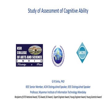 Study of assessment of cognitive ability