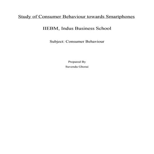 Study of consumer behaviour towards smartphones