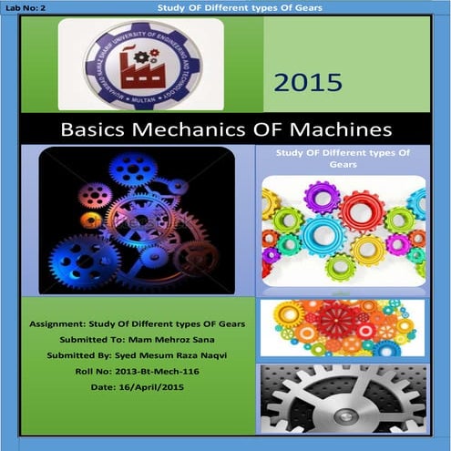 Study of different types of Gears   