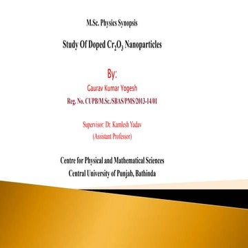 Study of doped chromiun oxide nanoparticle