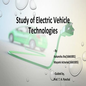 Studies of Electric Vehicle Technologies