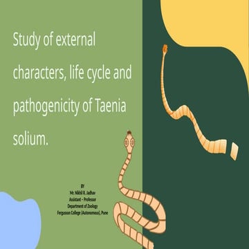 Study of external characters, life cycle and pathogenicity of ...