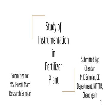 Study of instrumentation in fertilizer plant