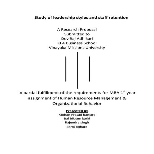 Study of leadership styles and staff retentio1
