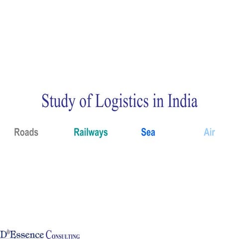 Study of logistics in india