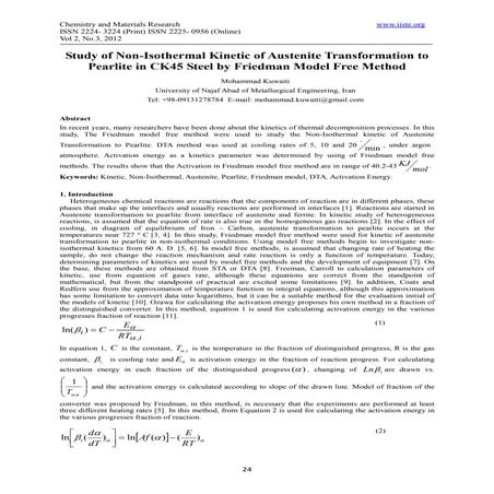 Study of non isothermal kinetic of austenite transformation to