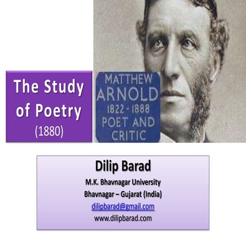 The Study of Poetry - Matthew Arnold