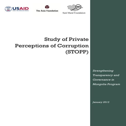 Study of private perceptions of corruption (jan 2013)