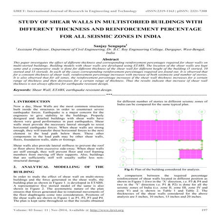 Study of shear walls in multistoried buildings with different thickness and r...