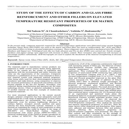 Study of the effects of carbon and glass fibre reinforcement and other filler...