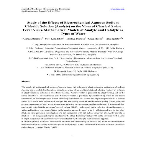 Study of the effects of electrochemical aqueous sodium