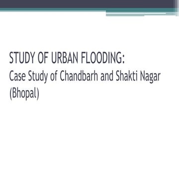 Study of urban flooding