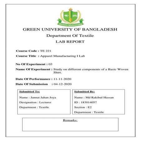 Study on different components of a basic woven shirt | Different Component of...