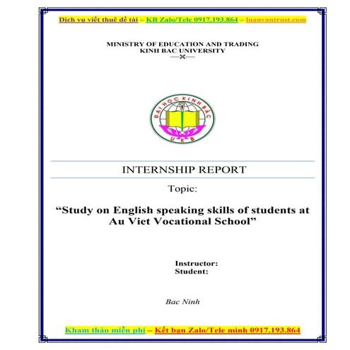 Study on English speaking skills of students at Au Viet Vocational School.doc
