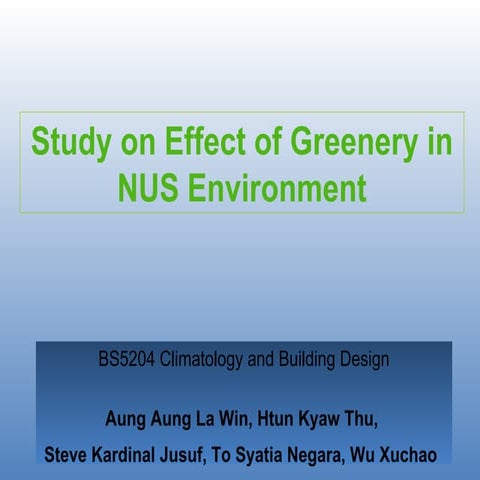 Study On Greenery OED