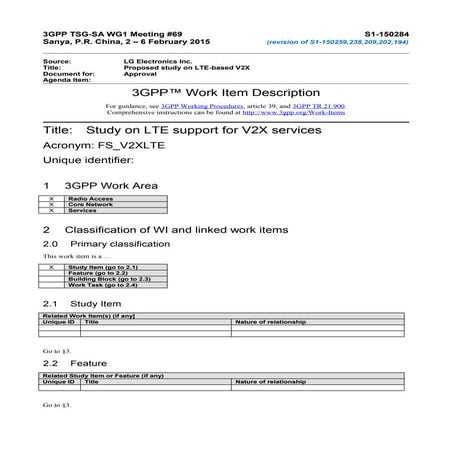 Study on LTE support for V2X services