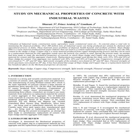 Study on mechanical properties of concrete with industrial wastes