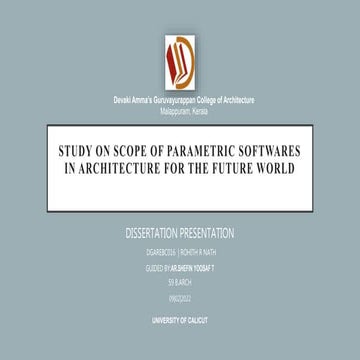 STUDY ON SCOPE OF PARAMETRIC SOFTWARES IN ARCHITECTURE