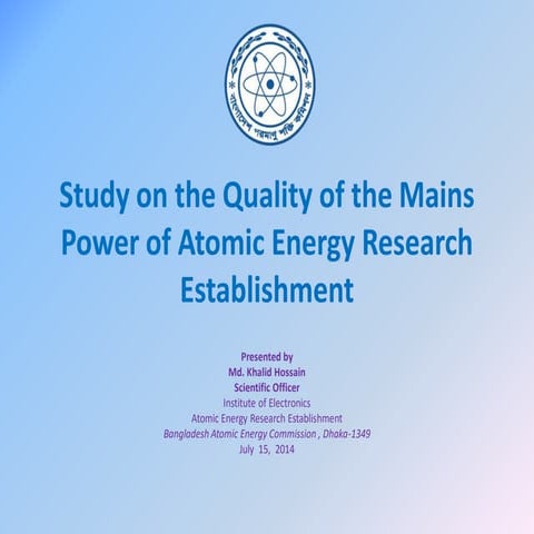 Study on the quality of the mains power