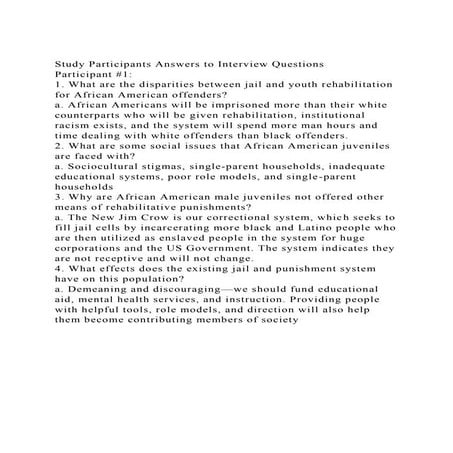 Study Participants Answers to Interview QuestionsParticipant #1.docx