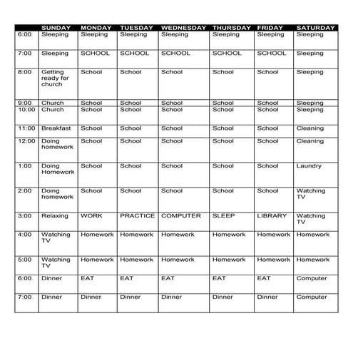 Study Schedule Template Wikispace | DOCX