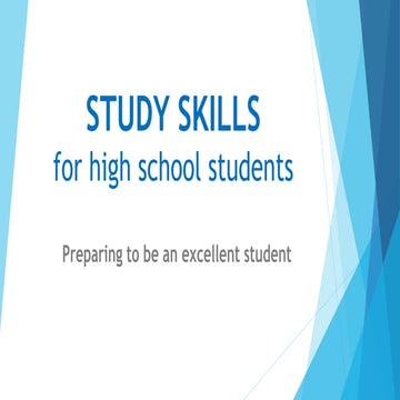 Study Skills - Extended Orientation for New Students