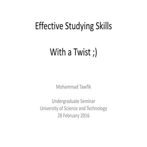 Effective Studying Skills