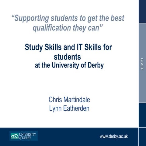 UC&R East Midlands event slides 8th June 2010 'Study skills and IT skills for...