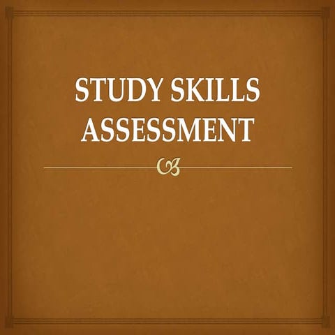 Study skills assessment