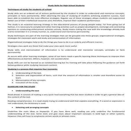 Study skills for high school students   max mackinney