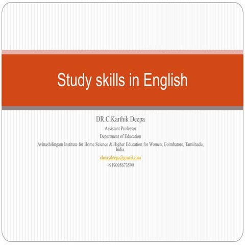 Study skills in English
