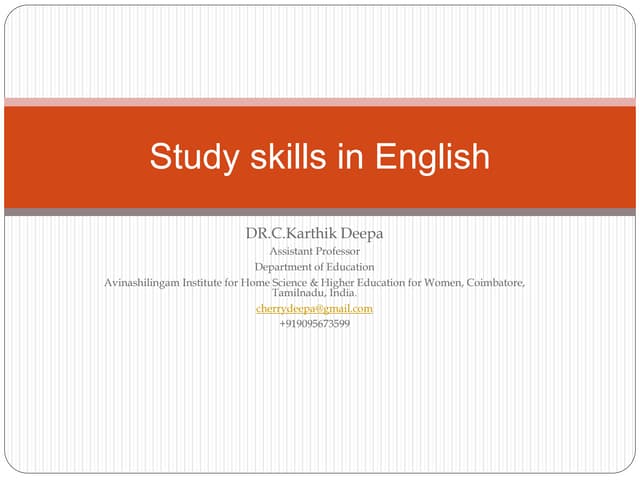 Study skills in english