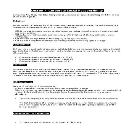 Study tip 7 Corporate Social Responsibility by Dipti Dhakul