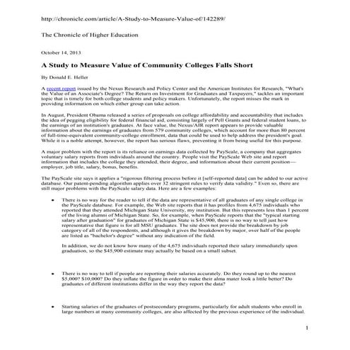 Study to measure value of cc ed falls short 101413