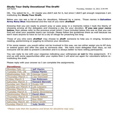 Our daily devotion schedule | PDF