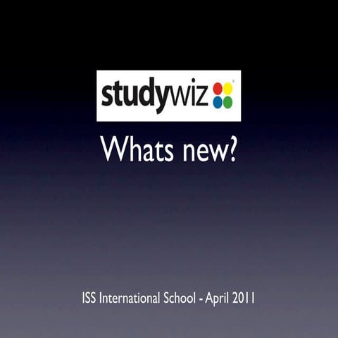 Studywiz   whats new - april 2011