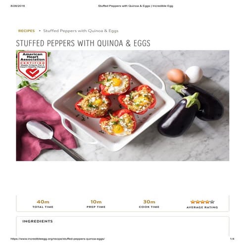 Stuffed peppers with quinoa &amp; eggs