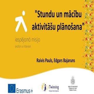 "Stundu un mācību aktivitāšu plānoš...