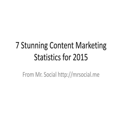 8 Stunning content marketing stats for 2015 - Mr. Social