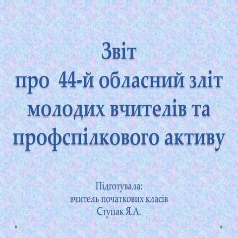 Зліт молодих учителів