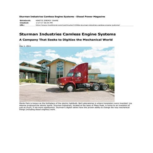 Sturman engines camless digital engines overview article | PDF